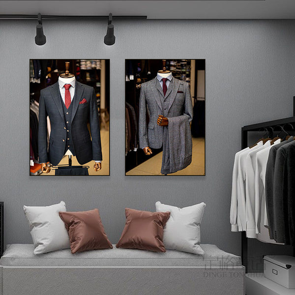 High-end suit gift men's clothing decorative painting clothing store wall mural design studio sewing hanging painting