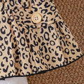 Children's clothing  cross-border fashion black short-sleeved t-shirt leopard print skirt girl new arrival