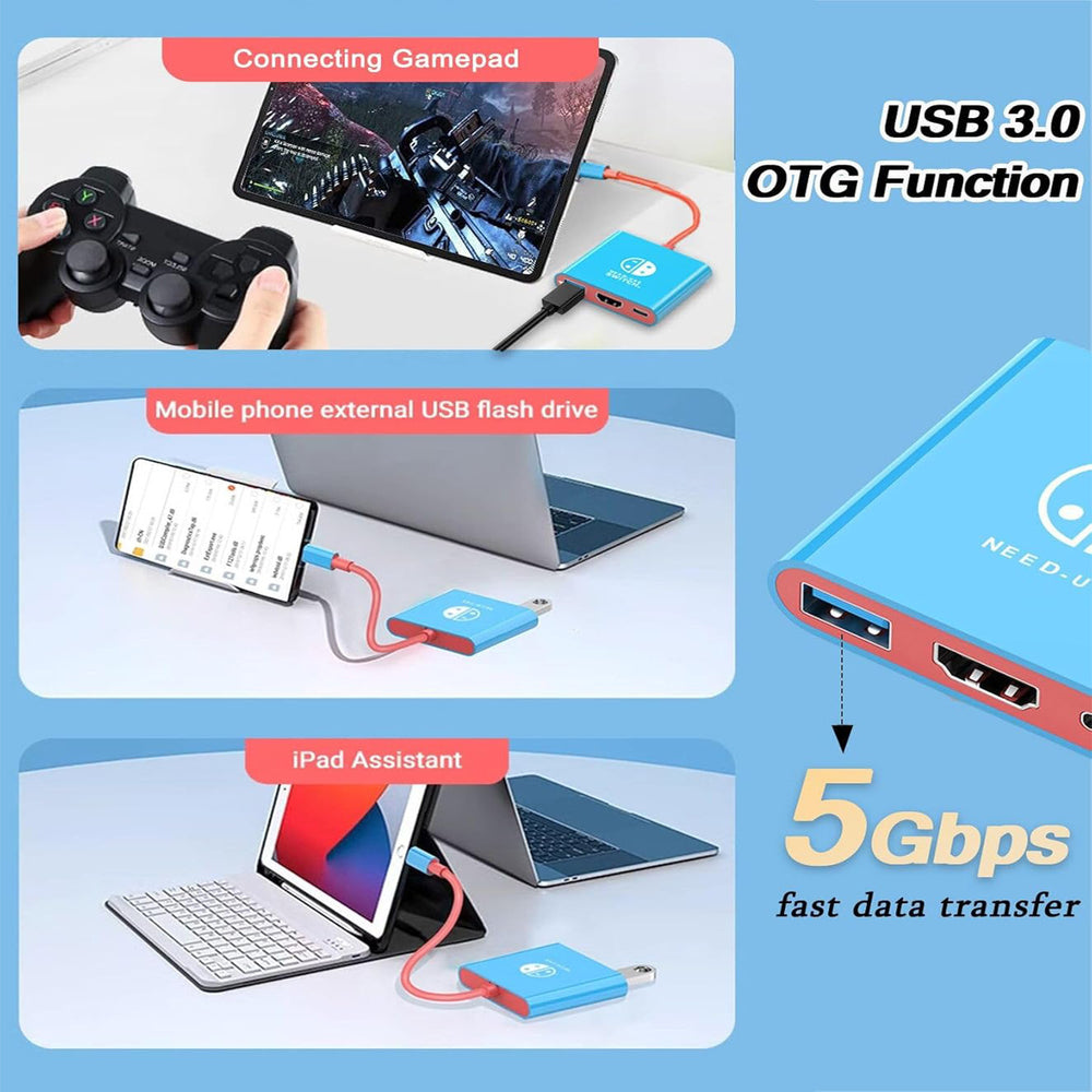Nintendo switch type-c tv projection expansion dock - portable gaming console docking station