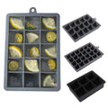Custom manufacturer amazon cross-border square silicone ice cube tray with lid, ice box, whiskey square ice mold