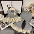 Girls' outfit:  summer new korean style two-piece set - flared pants & floral bud tank top