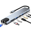 Manufacturer expansion dock typec network card with the same screen suitable for notebook macbook five-in-one expansion dock multi-interface