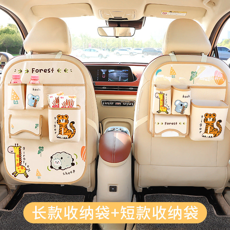 Car storage hanging bag Car seat back storage bag Car tissue box Rear storage box Cartoon rack