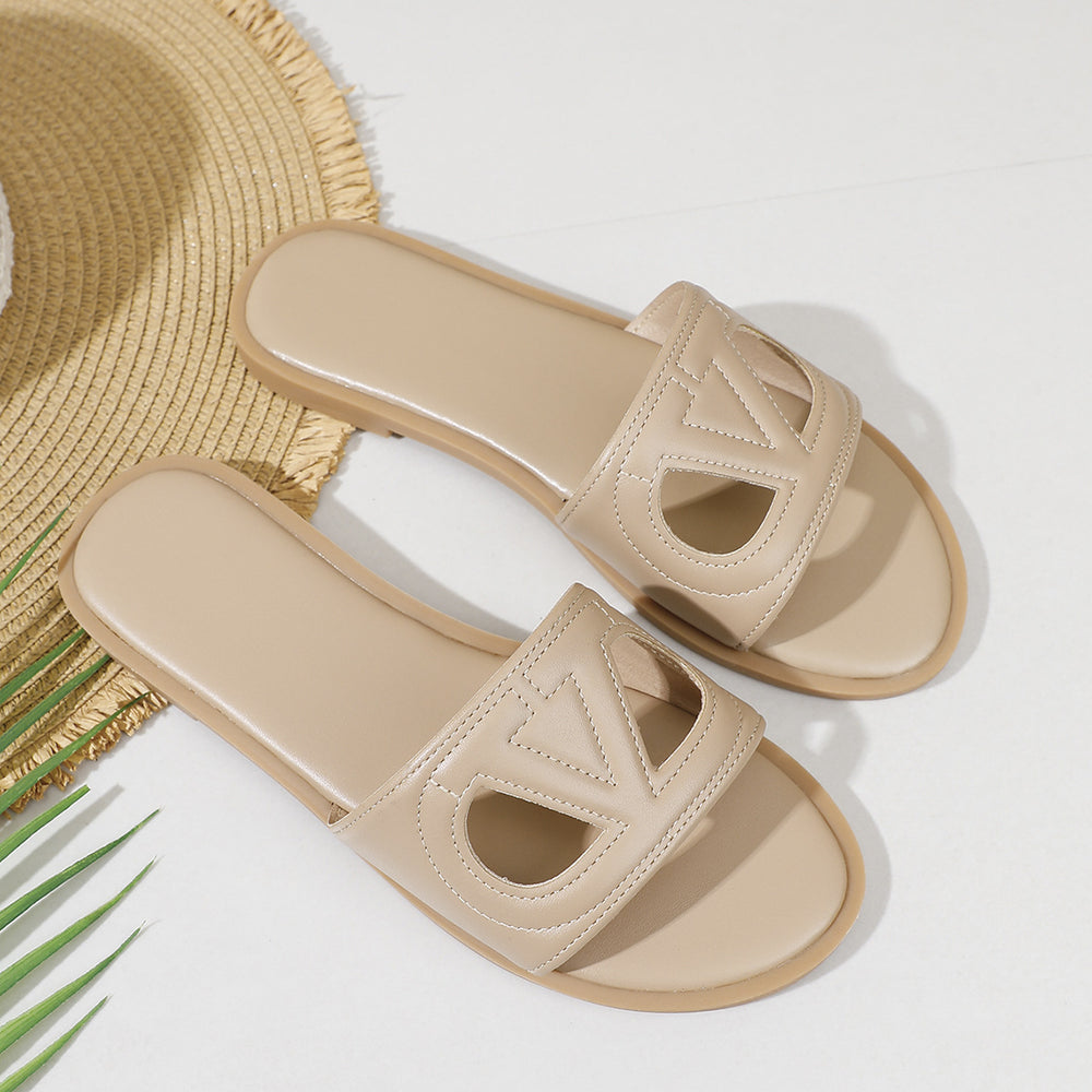 V-shaped slippers for women outwear 2026 popular summer fashioneasiest for matchflats women's sandals soft bottom vacation sand