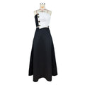 hot-selling fashion color-blocked chest-wrapped tops+high waist a-line skirt elegance light dress two-piece set women's clothing