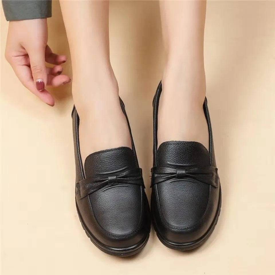 Spring women's shoes in stocklow anklepure color round toe loafers live broadcast on behalf of ladieswear shoes waterproof doudou shoes soft leather shoes