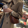 Genuine leather women's bag 2025 new fashion underarm dumpling bag retro commuter cowhide shoulder crossbody bag women's saddle bag