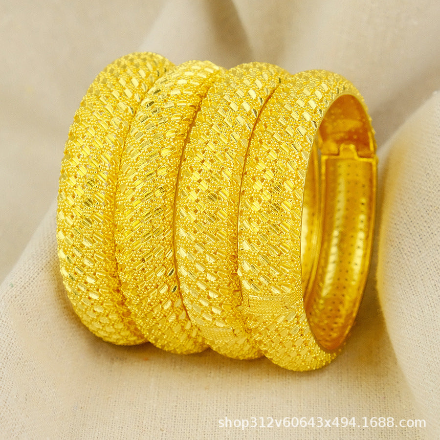 1/2/4pcs middle eastern gold plated bangle arab jewelry wedding bridal jewelry african birthday gift