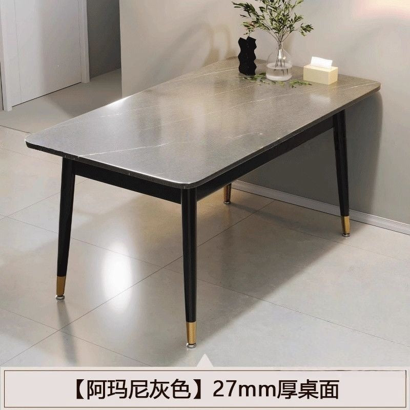 Rock slab dining table and chair combination dining table for home small apartmentaccessible luxury living room dining table rectangular modern marble casual