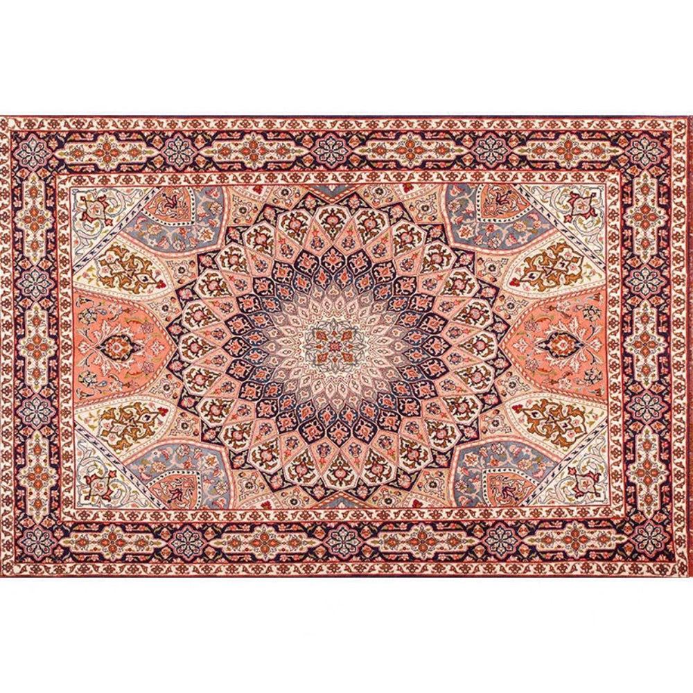 retro ethnic moroccan faux cashmere rug - durable, stain-resistant, perfect for living room coffee tables, bedroom bedside, and more