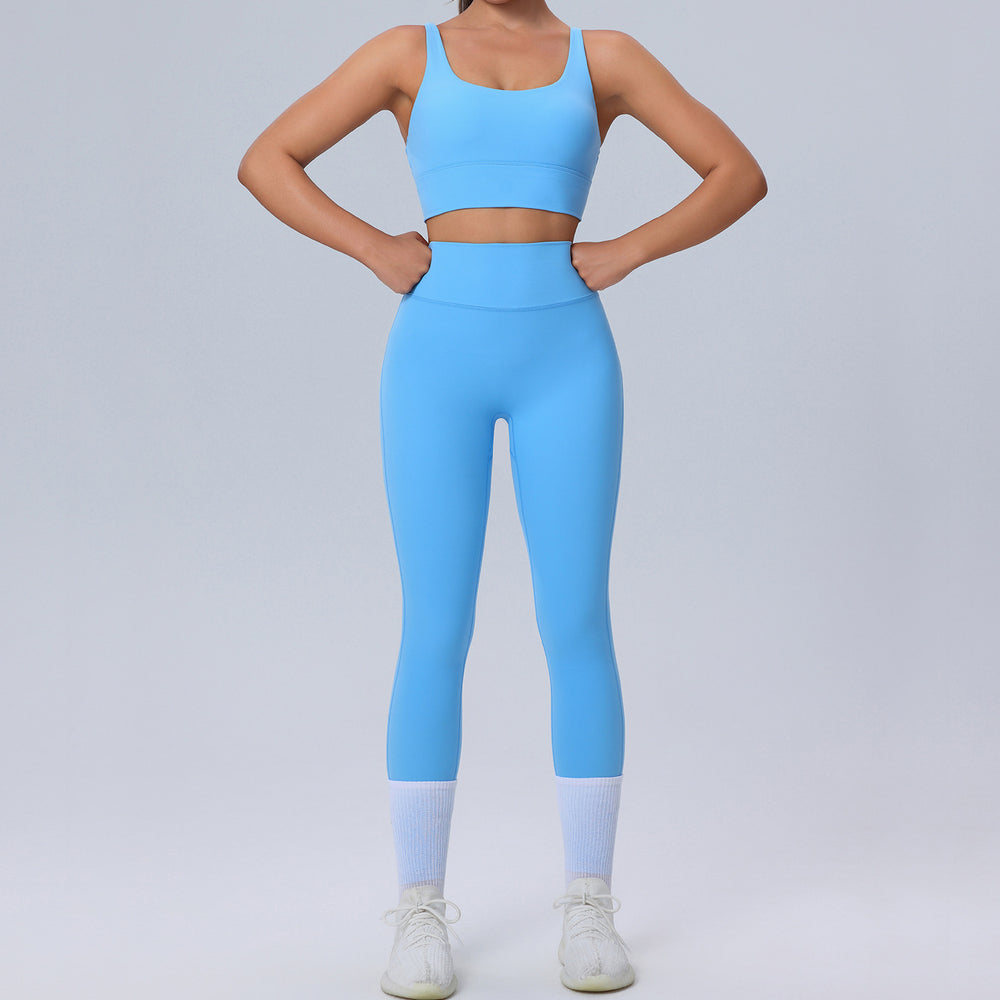 new plus size yoga outfit set for women - brushed, barely-there feel, tight-fitting activewear, high-stretch, breathable fitness set