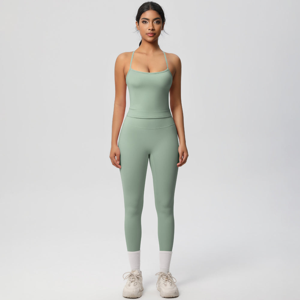 European and american nude feel brushed solid color yoga outfit set - quick-dry, breathable, 8-piece running & fitness activewear set for women