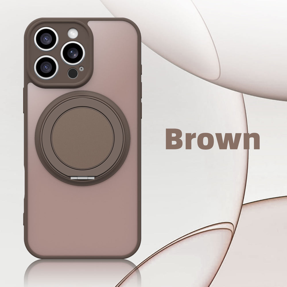 Iphone 17 phone case - new skin-feel matte finish with 360° magnetic stand, universal fit for apple 16 pro max