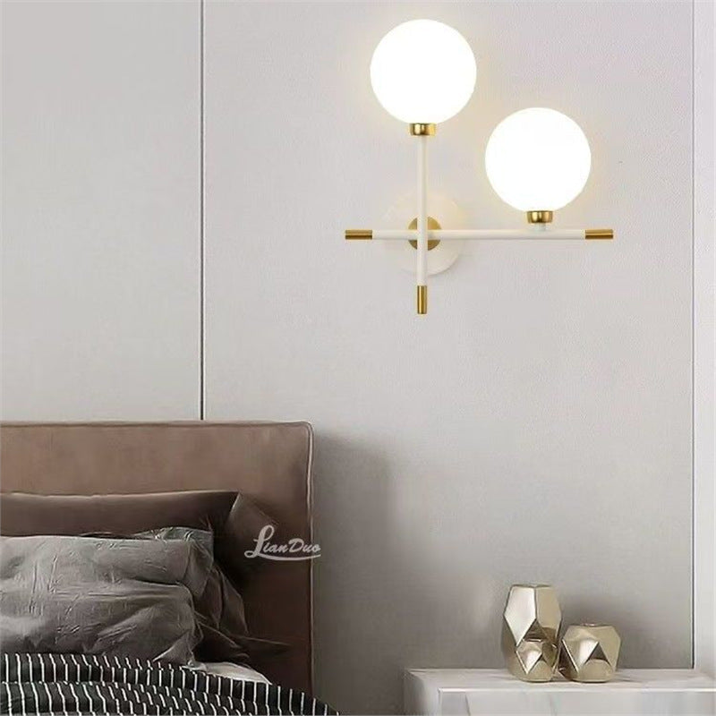 Artistic bedside wall lamp staircase balcony led wall sconce bedroom bedside light double head living room aisle room wall light