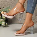 2024exportplus size super high heel transparent crystal high heels new arrival rhinestone outwear sandals and slippers fashionpunet celebrity