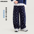 Girls'  autumn new arrival: all-over floral print embroidered straight-leg comfortable casual pants
