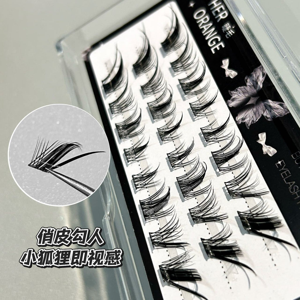 HERORANGE~ false eyelashes natural simulation single-cluster segmented end-of-eye elongation lazy self-adhesive glue-free false eyelashes