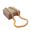 menclassyelegance 60cm sand gold necklace, cylindrical faucet necklace, rich men necklace