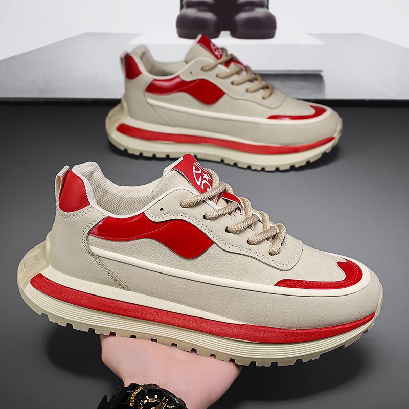 Men's shoes: 2025 spring new arrivals - breathable low-top dad shoes, versatile trendy chunky sole height-increasing sneakers, athletic casual footwear