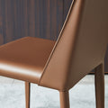 Italian minimalist saddle leather chair - modern luxury dining chair for home, designer backrest chair, wholesale stool