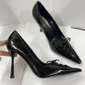 2026 fall/winter new arrival: black cutout strappy bow pointed-toe pumps - luxury, chic, and powerful women's high heels