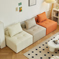 Same-day delivery module block sofa living room sofa chair free combination simple modern cream cat claw leather tofu block