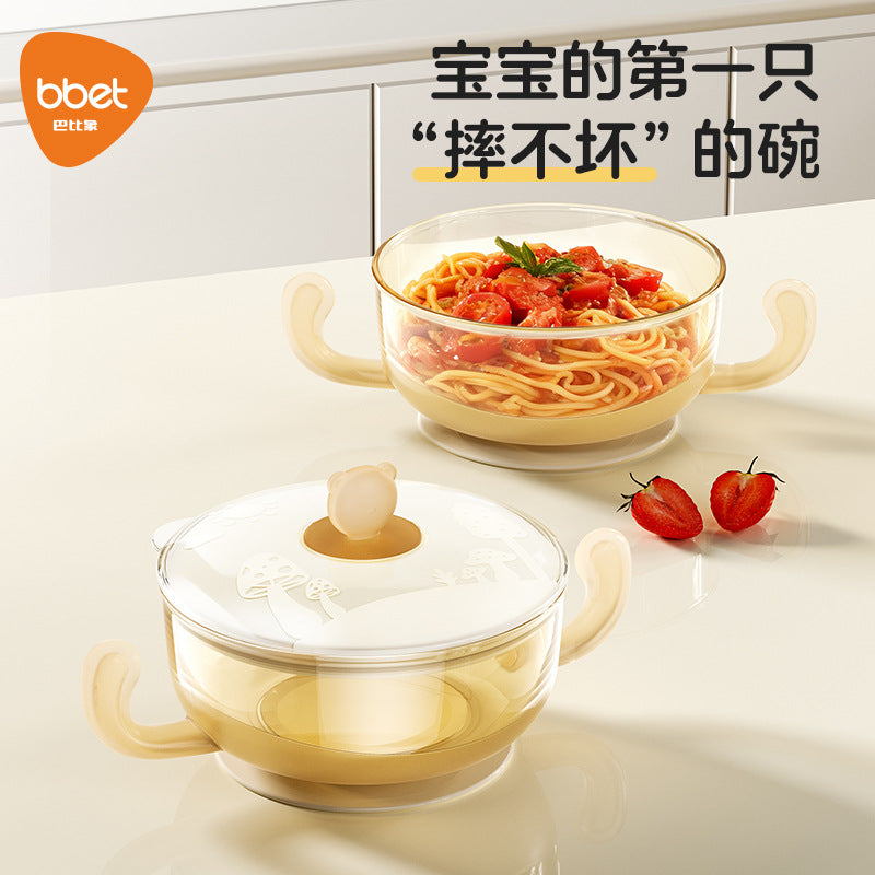 Baby elephant baby food bowl newborn ppsu bowl suction cup baby special silicone soft spoon rice paste food bowl