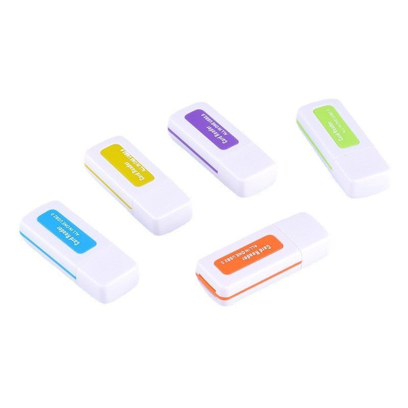 Four-in-one colorful jade high-speed usb2.0 multi-function sd tf m2 ms memory card reader