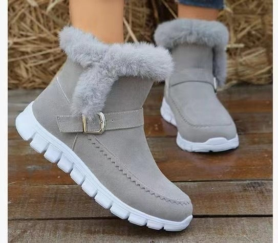 Export new arrivalwinterfashion women's boots bootsk-stylethickened short bootsfleece-linedheattechflats cotton shoes for women