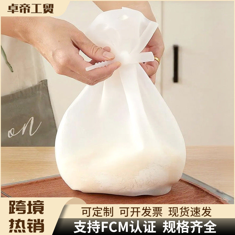 Silicone kneading bag - food grade silicone flour bag - kitchen home use non-stick dough kneading & proofing tool - mess-free baking
