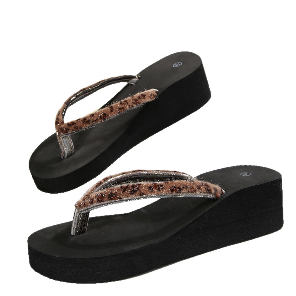 Women's slippers: amazon summer new color block thong sandals, plus size, thick sole, european and american style, export quality