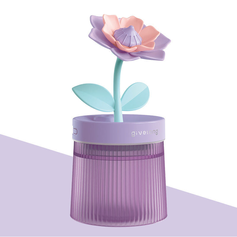 Flower humidifier desktop mini air conditioner silent small air office car home spray dormitory bedroom