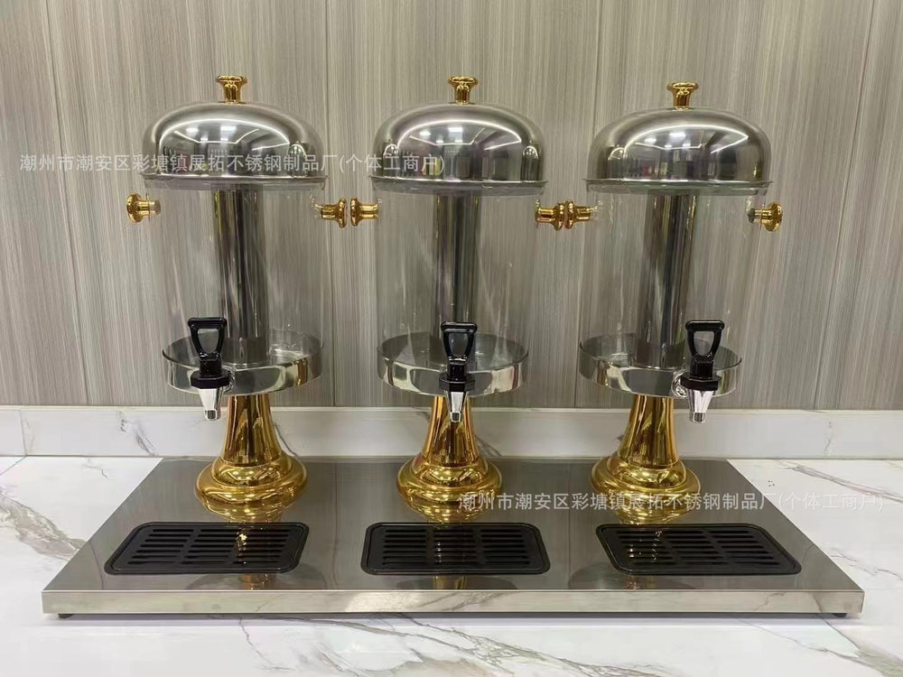 Countertop stainless steel self-service hot & cold beverage dispenser, 8l commercial juice machine, hotel tea & coffee break water dispenser