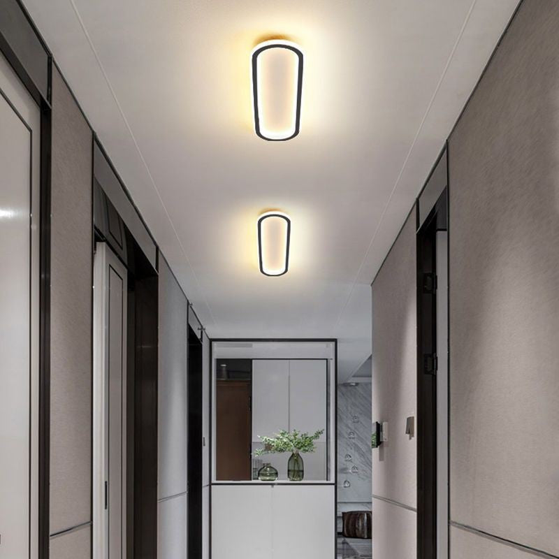Led linear corridor aisle light - modern minimalist nordic style - ceiling mounted for stairways, balconies, entryways, and closets