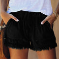summer  new arrival  european and american foreign trade elastic waist drawstring casual high-waisted slimming denim shorts for women