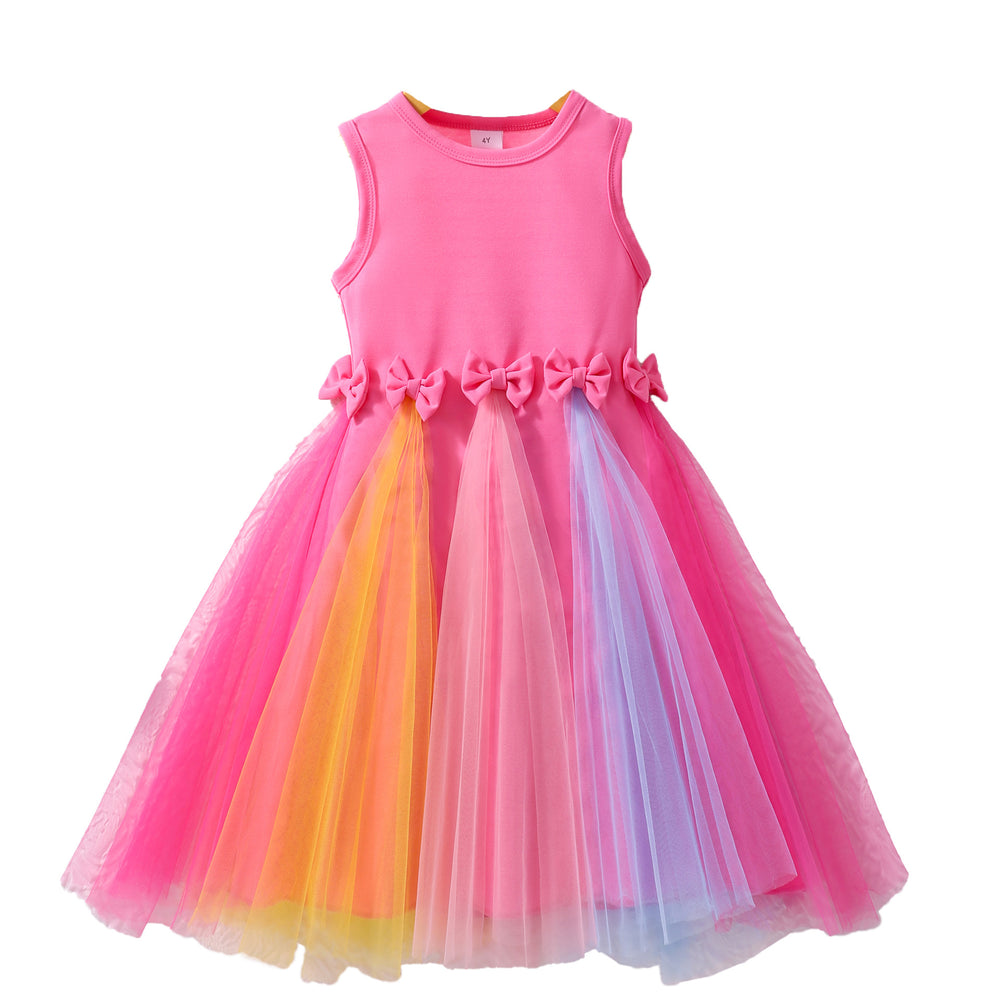 Girls' (toddler & little kid) dress, bowknot mesh sleeveless dress