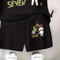 "stylish digital 67 print," perfect for summer wear, boys' outdoor sports t-shirt set