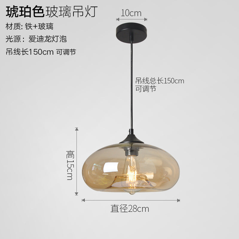 Wholesale round glass hanging, creative personalized colored glass chandelier restaurant modern chandelier bar chandelier bar