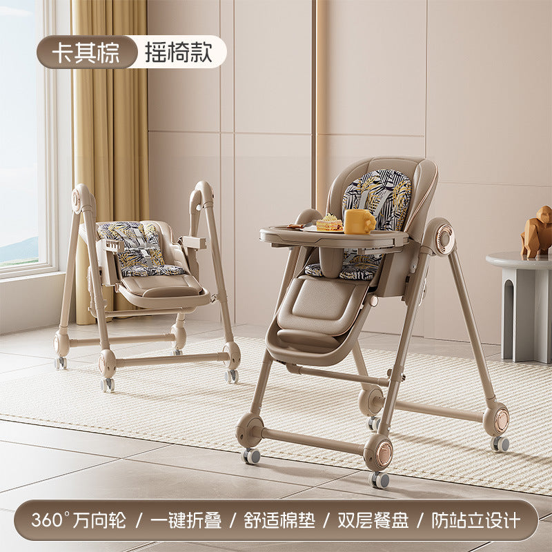 Baby high chair - portable, multifunctional dining chair for infants and toddlers - suitable for home and travel - reclining seat