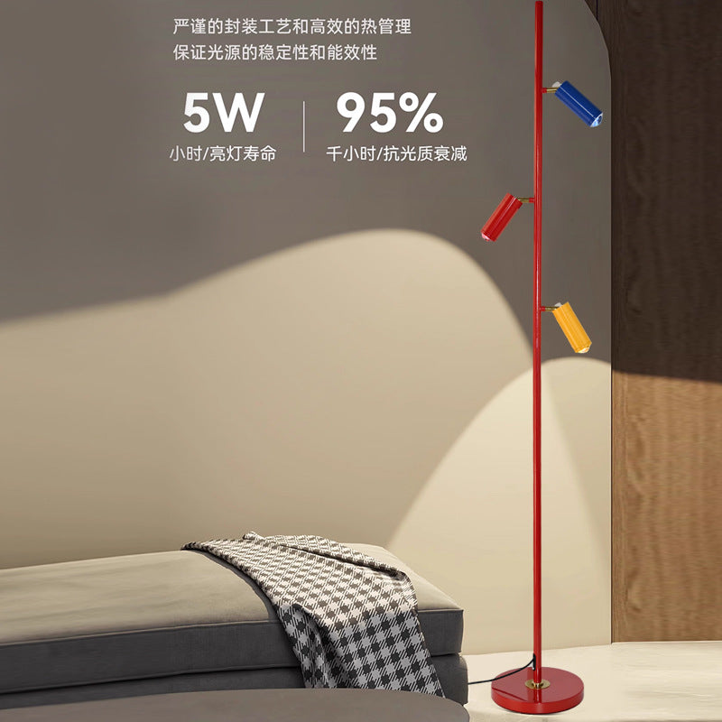 Led memphis floor lamp for living room - designer light luxury ambiance, dopamine sunset spotlight, live stream background lighting