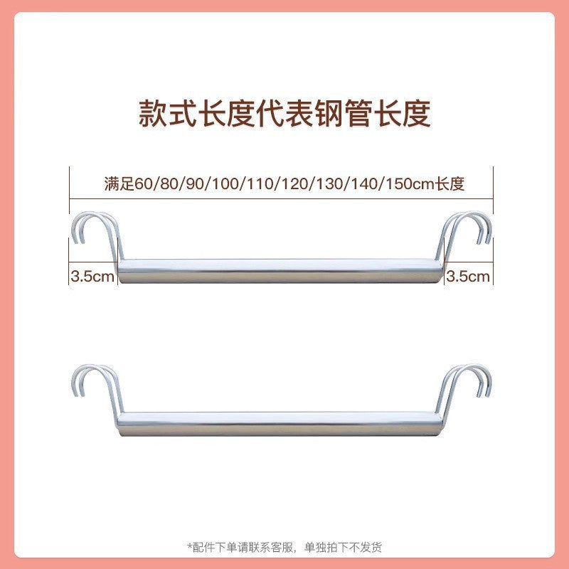 Shelf Wardrobe Stainless Steel Accessories Clothes Rod Open Hanger Floor Easy Assembly Indoor Wardrobe Storage
