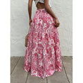 Real shot in stockexport cross-border 1688  resort style elastic waist skirt long skirt