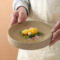 Stylish high-looking clay western food snack round plate restaurant hotel for home pastry dessert plate classy plate