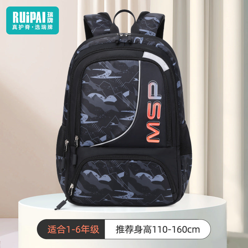 Large-capacity junior high school student schoolbag, male, primary and secondary school student schoolbag, backpack, lightweight, children's backpack for grades 4 to 9