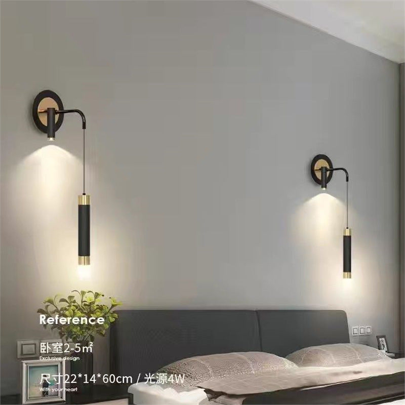 Nordic bedside wall lamp, modern minimalist study light, luxury style,  new arrival, adjustable for living room and bedroom
