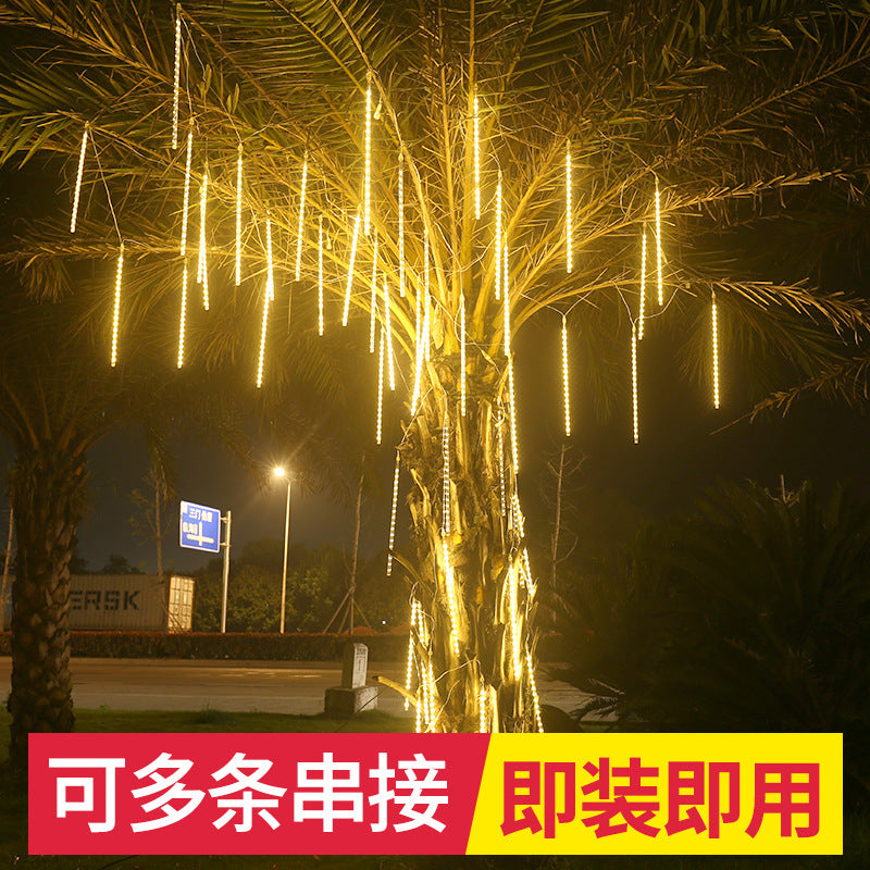 LED solar meteor shower project lighting lantern string outdoor waterproof hanging tree courtyard landscape atmosphere decorative light