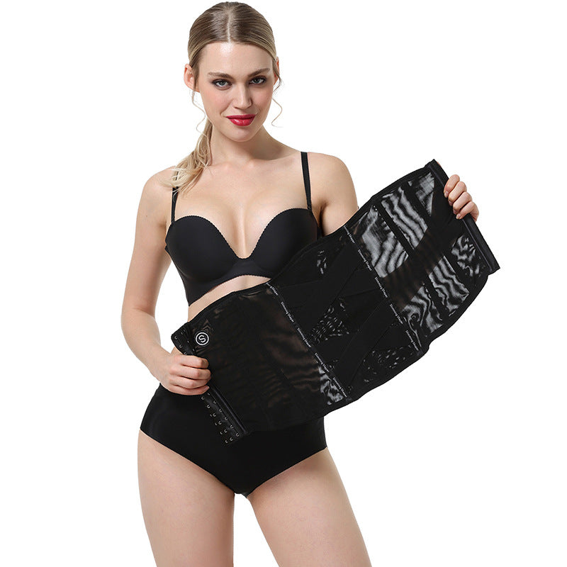 Hourglass goddess [mesh] double-layer cross design waist tight breathable abdominal belt waist support belt