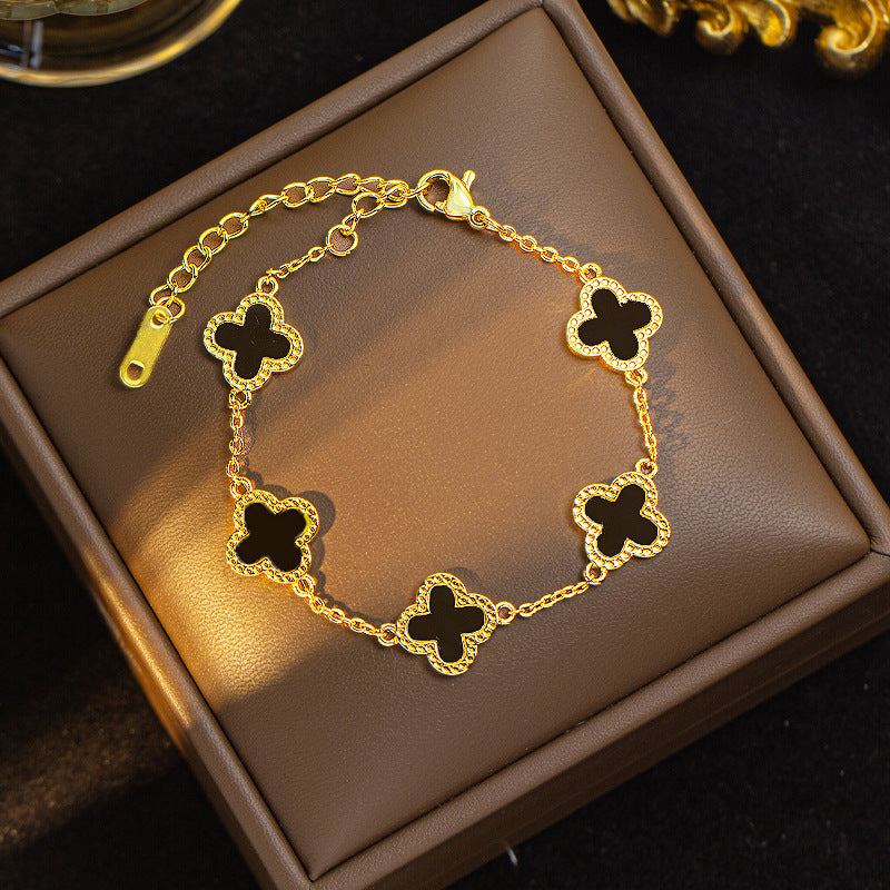 Four-leaf clover bracelet cross-border popular high-end accessible luxury wholesale jewelry niche accessories popular bracelets women's european and american jewelry