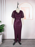 evening gown banquet dress hostess african cross-border fashion sequin plus size women's clothing european and american elegant dress