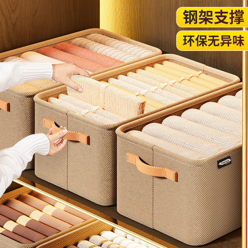 New clothing storage basket Thickened steel frame storage box Sundries clothing pants storage artifact A must for home dormitories